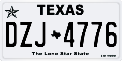 TX license plate DZJ4776