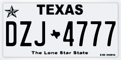 TX license plate DZJ4777