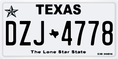 TX license plate DZJ4778