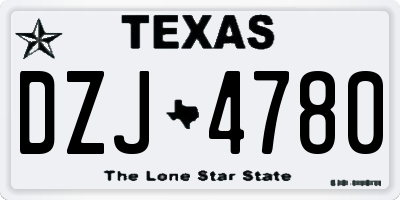 TX license plate DZJ4780