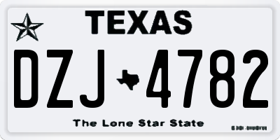 TX license plate DZJ4782
