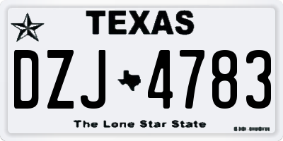 TX license plate DZJ4783