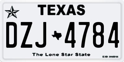 TX license plate DZJ4784