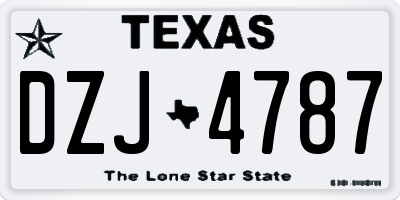 TX license plate DZJ4787