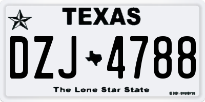 TX license plate DZJ4788