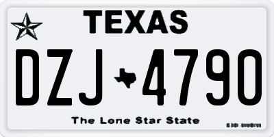 TX license plate DZJ4790