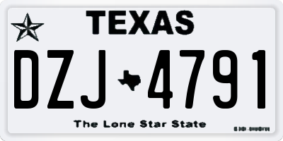 TX license plate DZJ4791