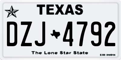 TX license plate DZJ4792