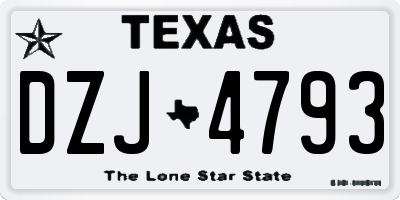 TX license plate DZJ4793