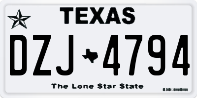 TX license plate DZJ4794