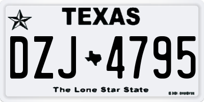 TX license plate DZJ4795