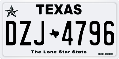 TX license plate DZJ4796