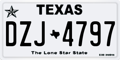 TX license plate DZJ4797