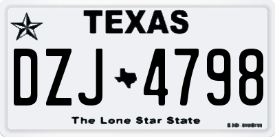 TX license plate DZJ4798