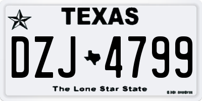 TX license plate DZJ4799
