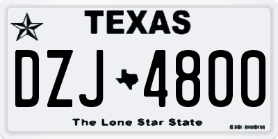TX license plate DZJ4800