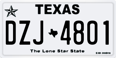 TX license plate DZJ4801