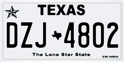 TX license plate DZJ4802
