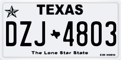 TX license plate DZJ4803