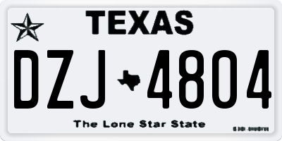 TX license plate DZJ4804