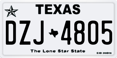 TX license plate DZJ4805