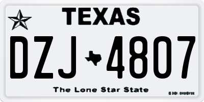 TX license plate DZJ4807