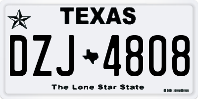 TX license plate DZJ4808