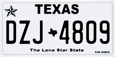 TX license plate DZJ4809