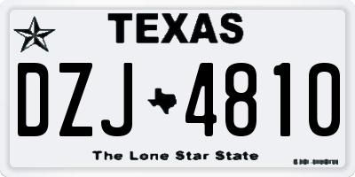 TX license plate DZJ4810