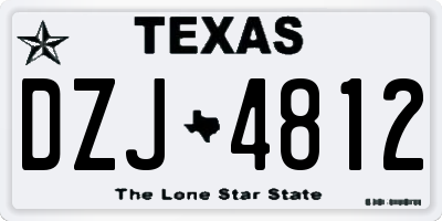 TX license plate DZJ4812