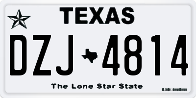 TX license plate DZJ4814