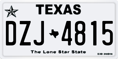 TX license plate DZJ4815