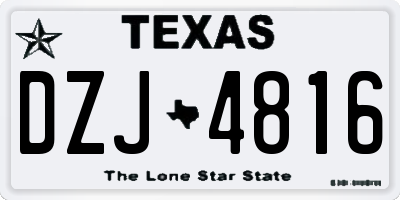 TX license plate DZJ4816