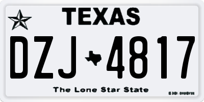TX license plate DZJ4817