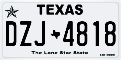 TX license plate DZJ4818