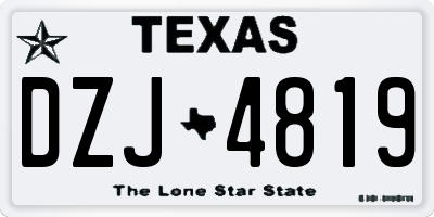 TX license plate DZJ4819