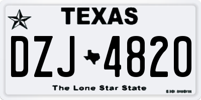 TX license plate DZJ4820