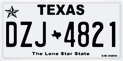TX license plate DZJ4821