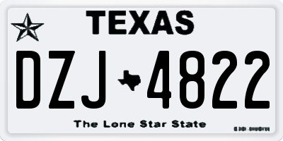TX license plate DZJ4822