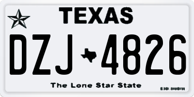 TX license plate DZJ4826