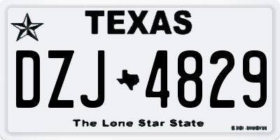 TX license plate DZJ4829