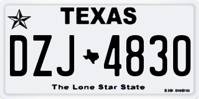 TX license plate DZJ4830