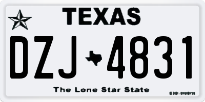 TX license plate DZJ4831