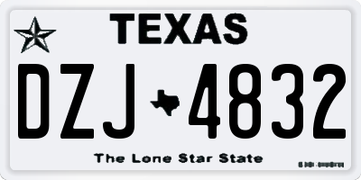 TX license plate DZJ4832