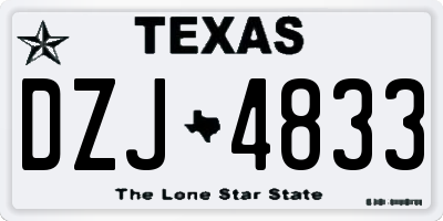 TX license plate DZJ4833