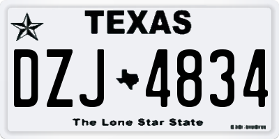 TX license plate DZJ4834
