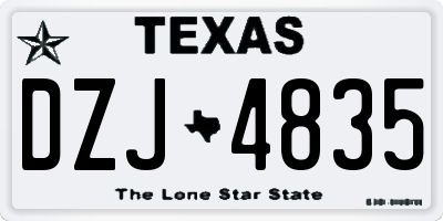 TX license plate DZJ4835