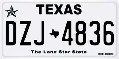 TX license plate DZJ4836