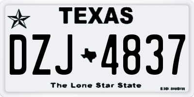 TX license plate DZJ4837