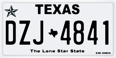 TX license plate DZJ4841